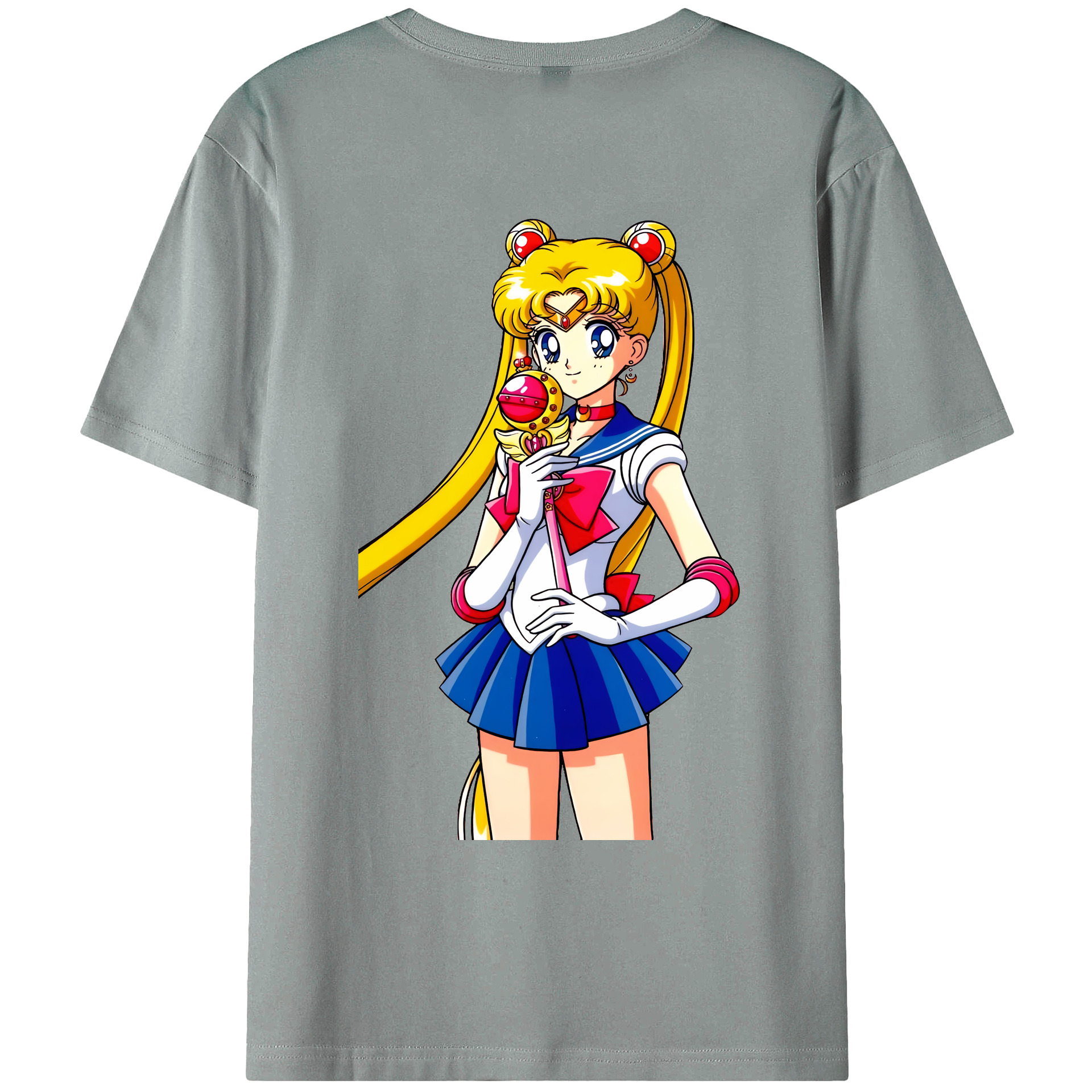 （画像用） 美少女戦士セーラームーン 月野 うさぎ つきの うさぎ Sailor Moon Tsukino Usagi 綿100％ メンズ半袖Tシャツ（バックプリント） 通気性